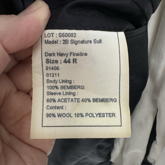 JOS A BANK SIGNATURE COLLECTION 2 piece suit stretch wool pinstripe blue 44R - Picture 12 of 12